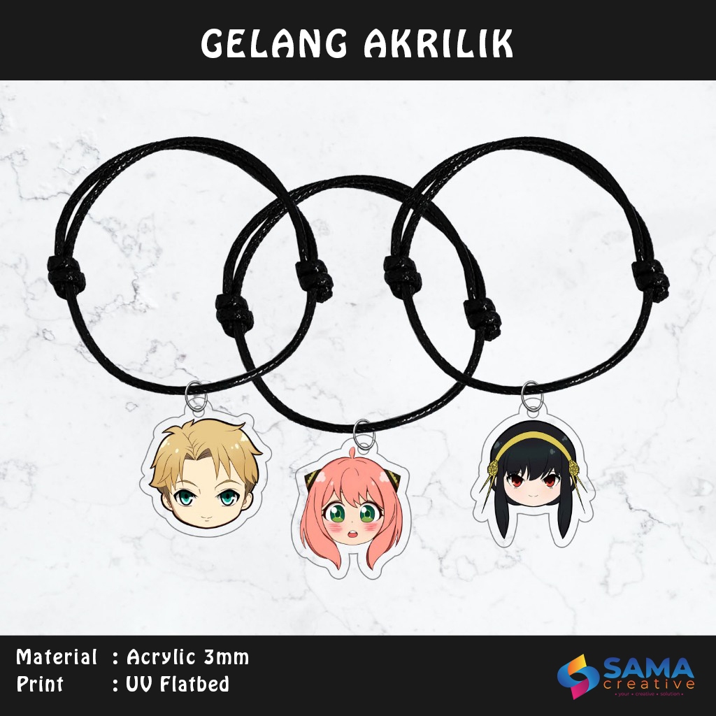 Gelang Akrilik - Spy x Family -  Hiasan Aksesoris Gelang Tali Korea Anime Anya