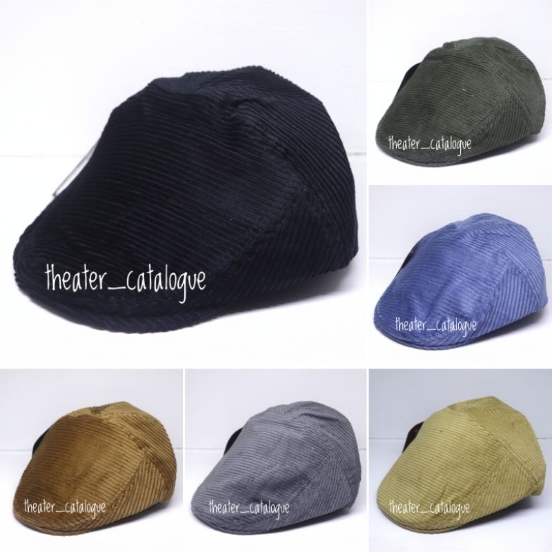 Topi Patino Polos Korduroy | Topi Pet Corduroy | Topi Flat Cap | Topi Corduroy Pria