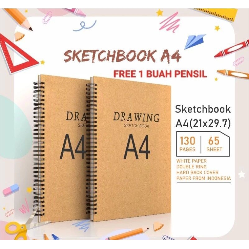 

Bukugambar / Sketchbook a4 / drawing book wired A4 ring spiral