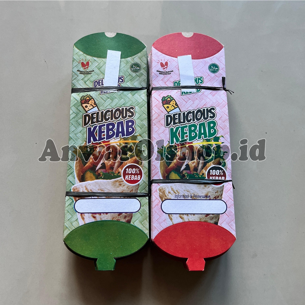 

Kemasan kebab ukuran 24x9 cm motif warna dengan tarikan isi 100 pcs