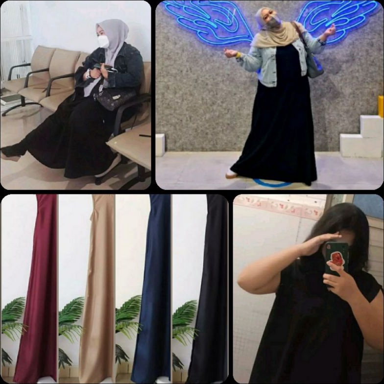 Ekstra benefit inner dress jumbo katun ld 12 13 14 15 16 4L 5L 6L 7L 8L daleman gamis tanpa lengan m