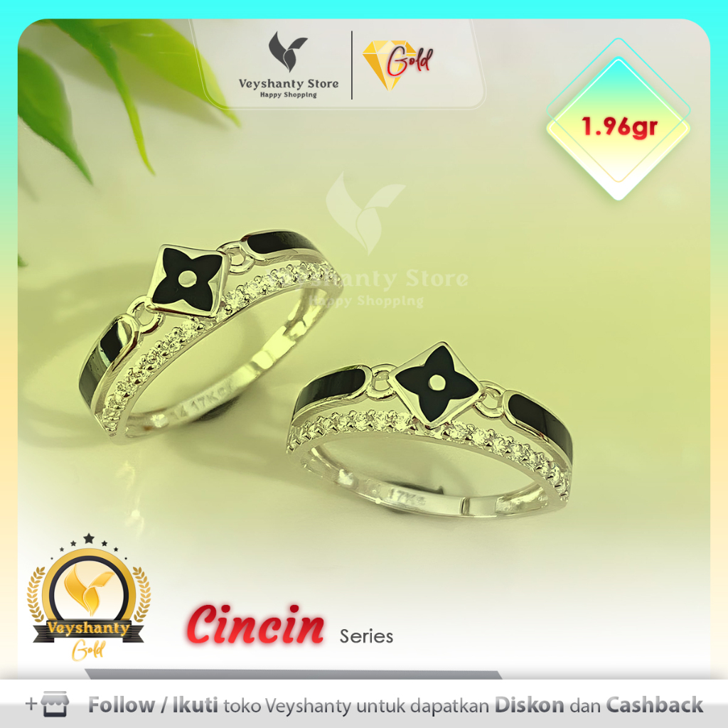 [VEYSHANTY] Cincin 17K - Jenis Emas Putih 1.96 gram | Perhiasan | Gold | Jewelry | Emas | Investasi