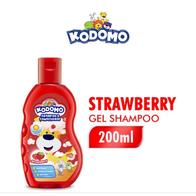 KODOMO Shampo Gel Strawberry 200mI - Shampo Bayi