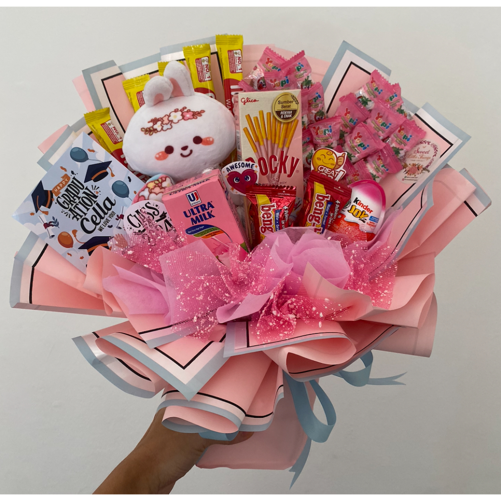 

Buket Snack Medium cocok untuk anak TK/SD ( untuk acara wisuda/ulang tahun)