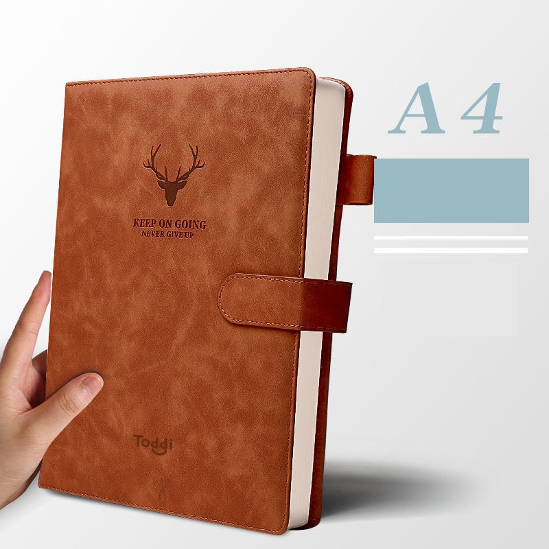 

Toddi Buku Catatan Harian Notebook Cover Kulit Magnetic Buckle A4