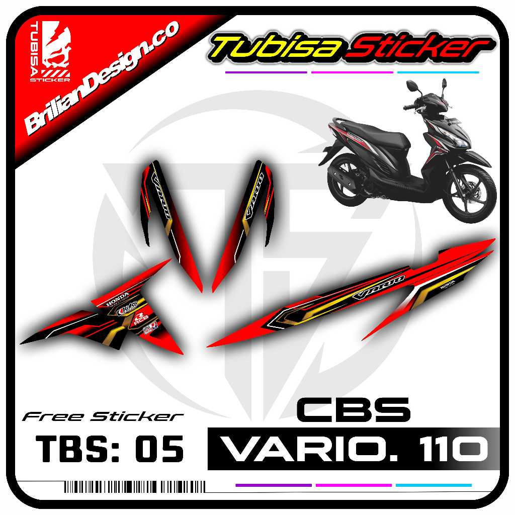 Sticker Striping Variasi Vario 110 - Stiker Sticker Striping Variasi Motor Vario 110 Cbs. TBS.05