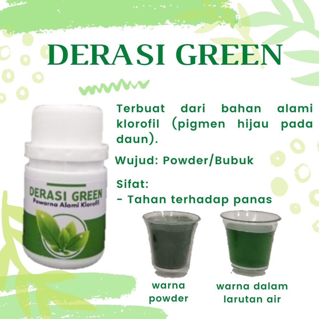 

BIG SIZE Derasi Green - Pewarna Makanan Alami | Klorofil (Copper chlorophyllin) | Hijau