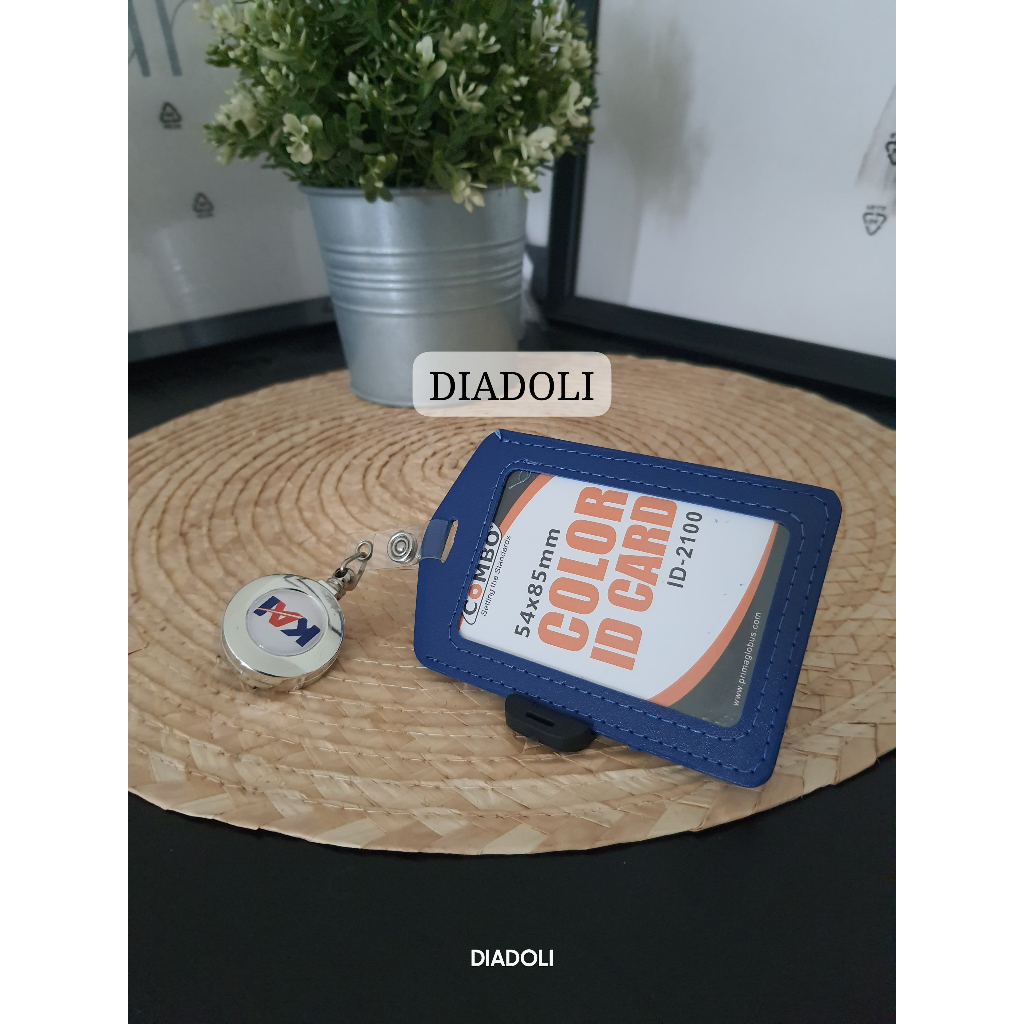 

ID card holder kulit sistesis biru + yoyo Kereta Api KAI dan anak perusahaan