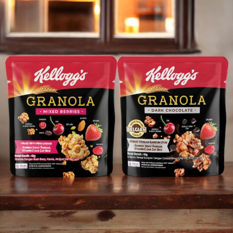 

Kellogg's Granola rasa Mix Berries dan dark chocolate 40 g