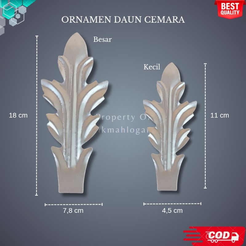 ornamen daun cemara aksesoris pagar tralis dll