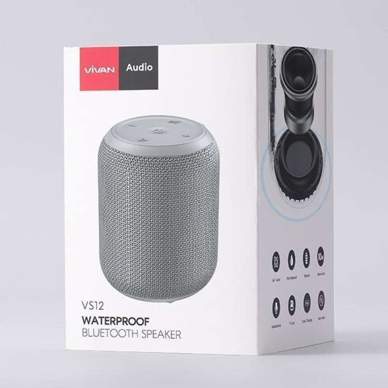 Speaker Bluetooth Vivan VS12 Surround Sound 360° Waterproof IPX6 / Speaker Vivan VS 12 Vivan VS-12