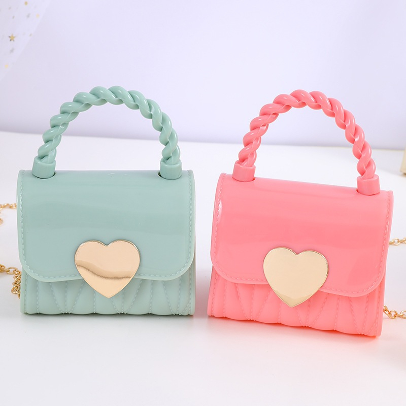 Tas Selempang Mini Jelly Anak dan Remaja Love Heart Tas Wanita Fashion