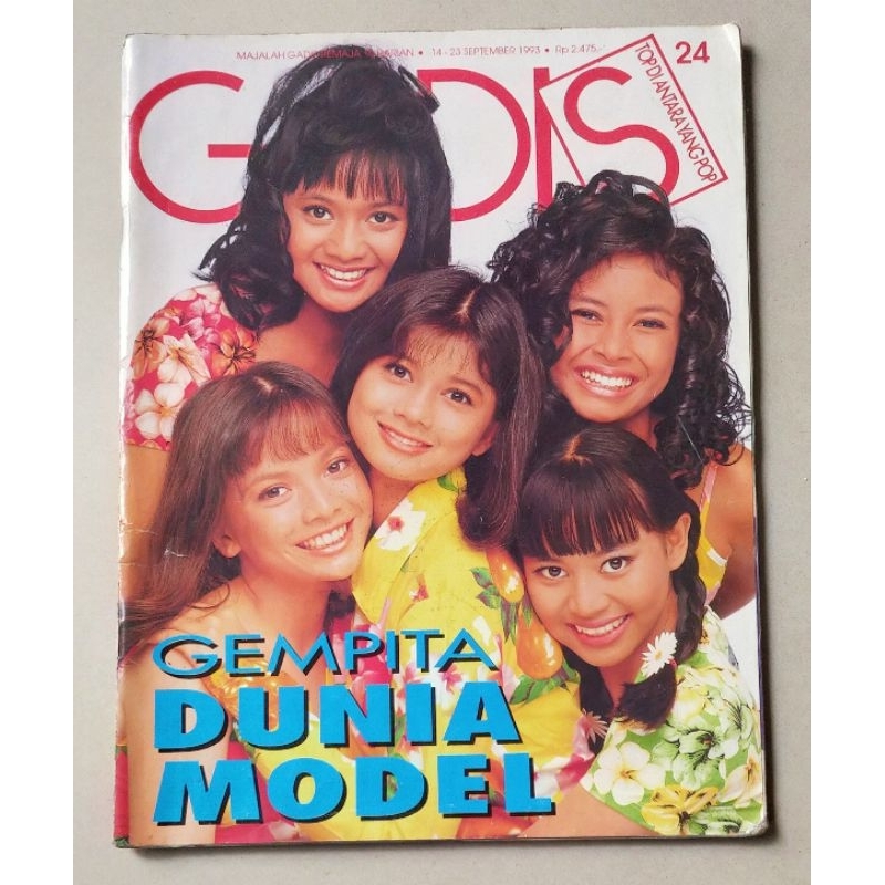 Majalah Gadis no.24 / 14 September 1993 : Gempita Dunia Model - Marina - Putri - Jihan - Okky Asokaw