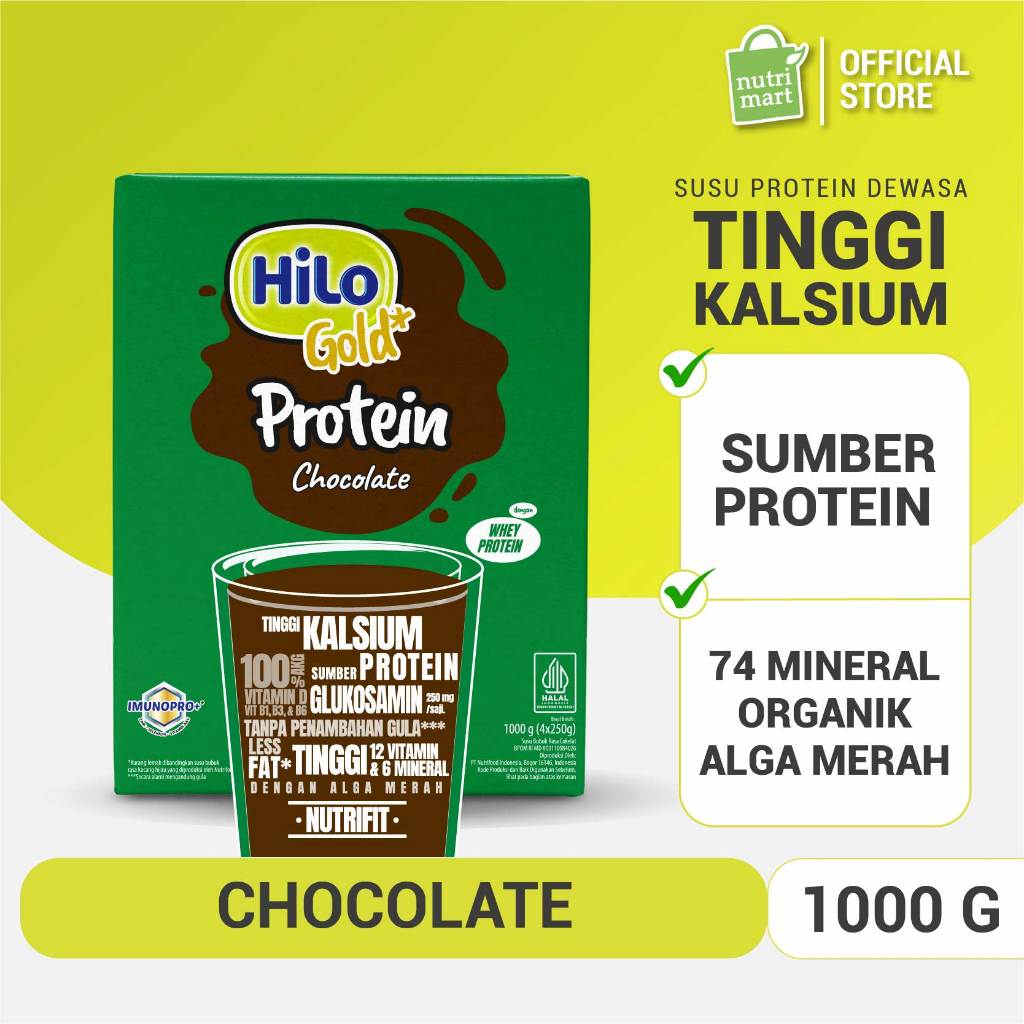 

HiLo Gold Chocolate 1000 gram - Susu Tinggi Kalsium Lebih Rendah Lemak