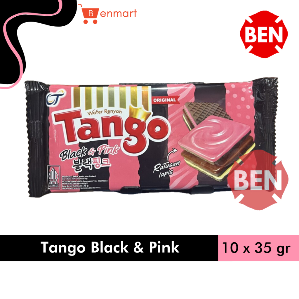 

Wafer Tango BLACK & PINK 1 Pak 10 Pcs 35g 35gr 35 gram Cokelat Vanila Stroberi Chocolate Coklat Vanilla Strawberry