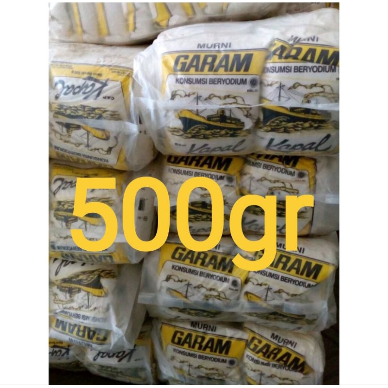 

Garam cap kapal 500gr x 20 pcs per dus Reguler dan kargo