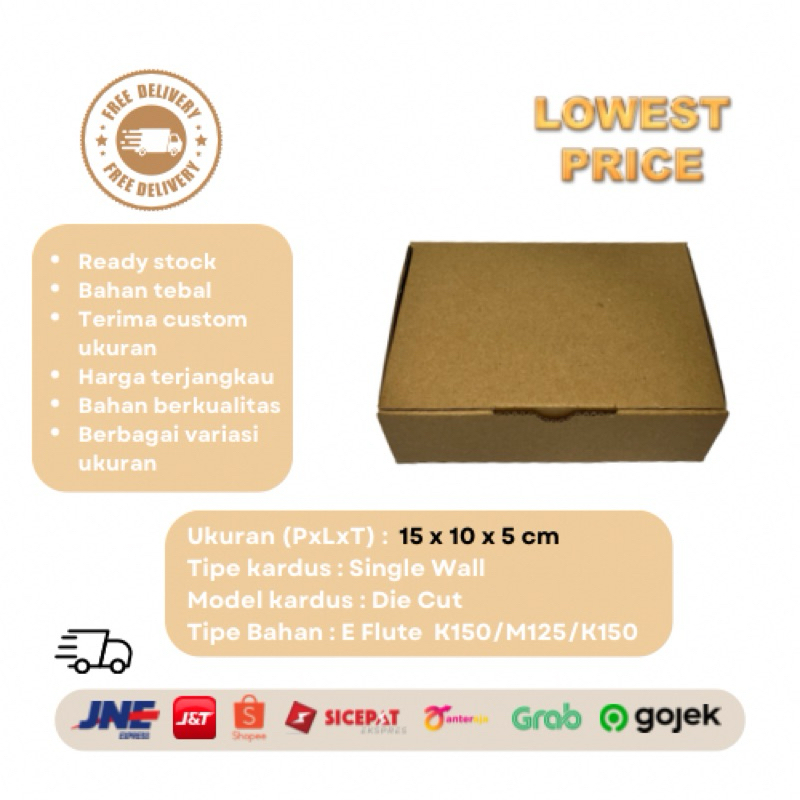 

Kardus Uk 15 x 10 x 5 CM Die Cut