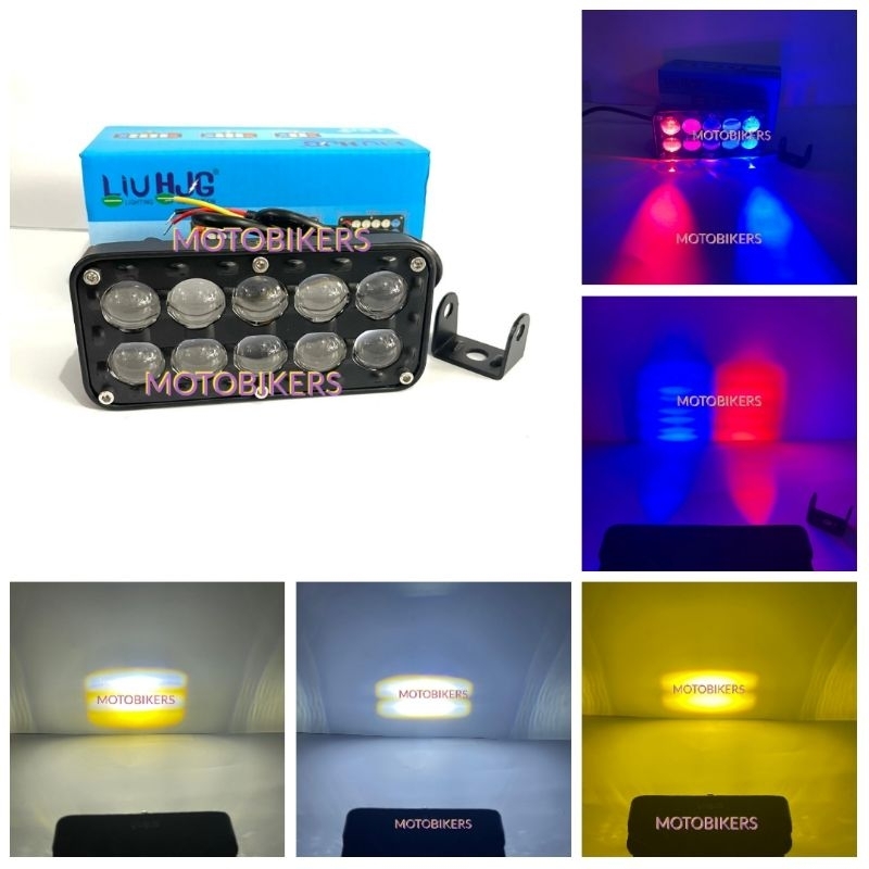 Lampu Tembak Laser LED 10 Mata Plus Devil Merah Biru 30Watt Liu HJG