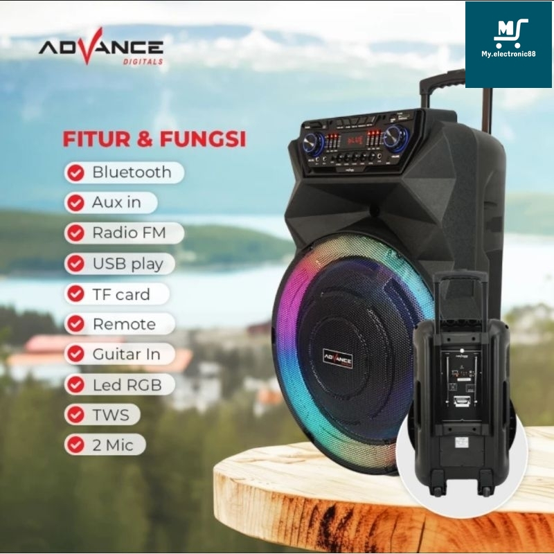 ADVANCE SPEAKER PORTABLE 2 MIC 18'' (K1812 D)