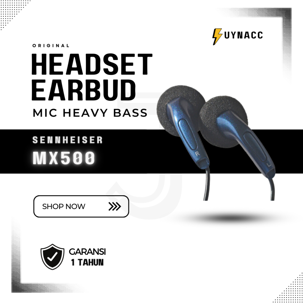 Headset Earphone Earbud Sennheiser Mx500 MIC Heavy Bass