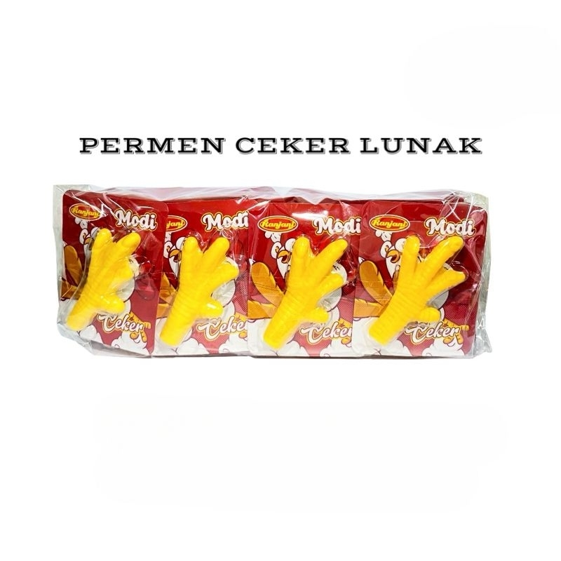 

Ranjani MODI CEKER Gummy Candy Ceker Ayam 1 Pak isi 24 Pcs 8gr Permen Jeli