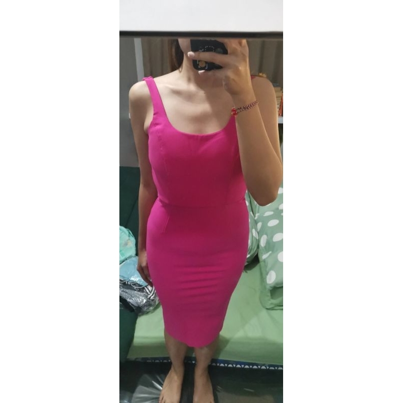 Preloved Bodycon Dress/Dress OL/Midi Dress/Dress Korea/Cup Bra