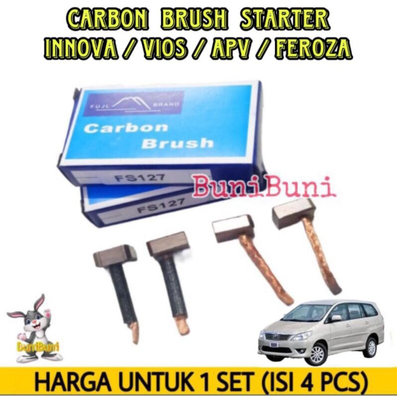 RB CARBON BRUSH STARTER INNOVA FS 127 - Kul Cool Arang Dinamo Stater Mobil INNOVA / APV / VIOS /
