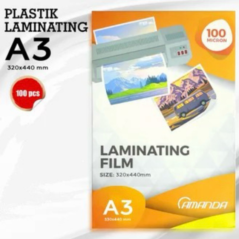 

PLASTIK LAMINATING FILM AMANDA UKURAN A3 100 MICRON