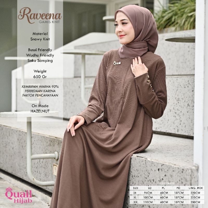 RAVEENA Dress Muslim Wanita Premium Knit Original Quail Hijab