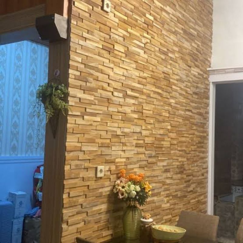 WOOD PANEL  WALL PANEL KAYU JATI HIASAN DINDING
