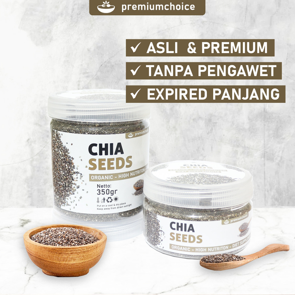 

CHIA SEED GRADE A Premium Organic Original 100% Asli Tanpa Campuran Untuk Diet Serat Sehat