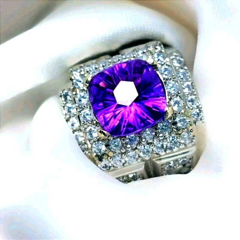 CINCIN PERMATA KECUBUNG AMETHYST CUTTING CUSTOM