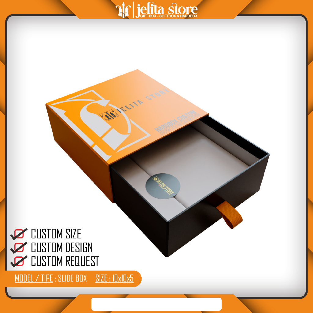 

HARDBOX SLIDE - PREMIUM BOX + hard box custom + custom box 10X10X5