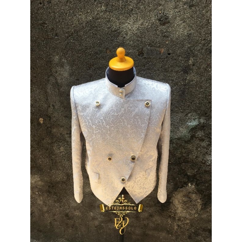 Beskap Solo Krowok Jaguard Silver