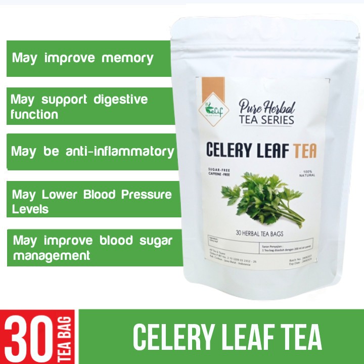 

Celery Leaf Tea : Pure Celery Leaves Teh Daun Seledri (30 Tea Bag)