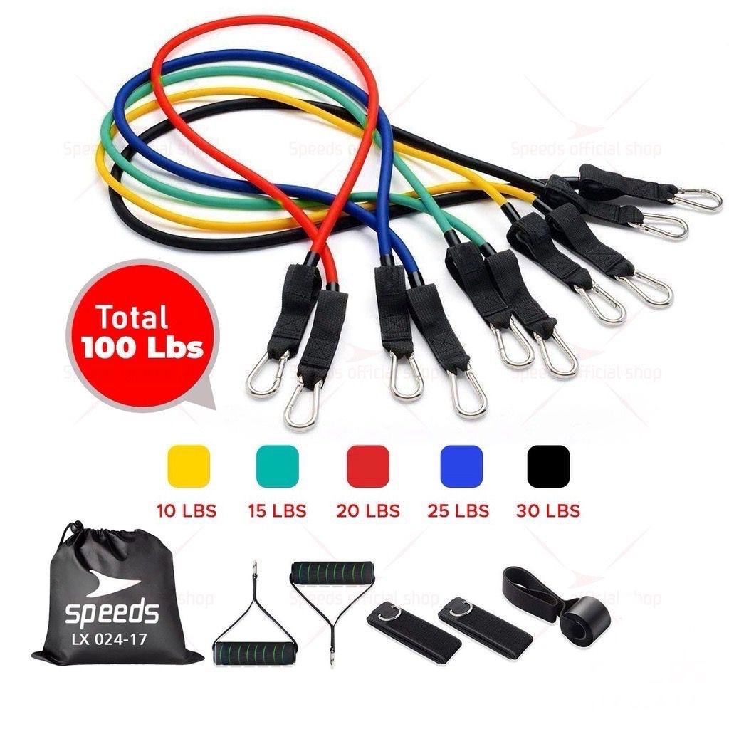 [PRELOVED] Resistance Bands 11 in 1 Set Tali Pembantu Resistance Tube Elastic Fitness Gym