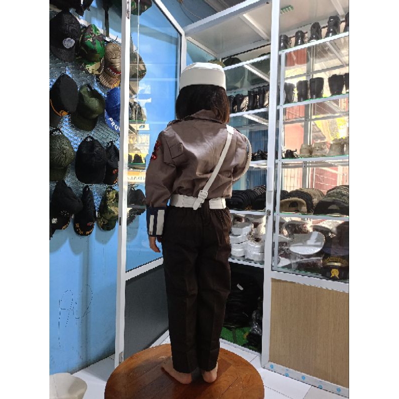 stelan karnaval polisi anak cowok/cewek lengkap|baju profesi anak polisi lengkap cowok/cewek premium