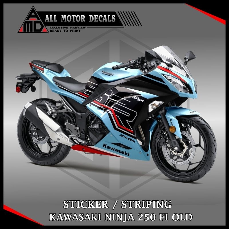 DECAL FULLBODY NINJA 250 FI OLD CUSTOM / STRIPING KAWASAKI NINJA 250 FI LAMA TAHUN 2013 SAMPAI 2017