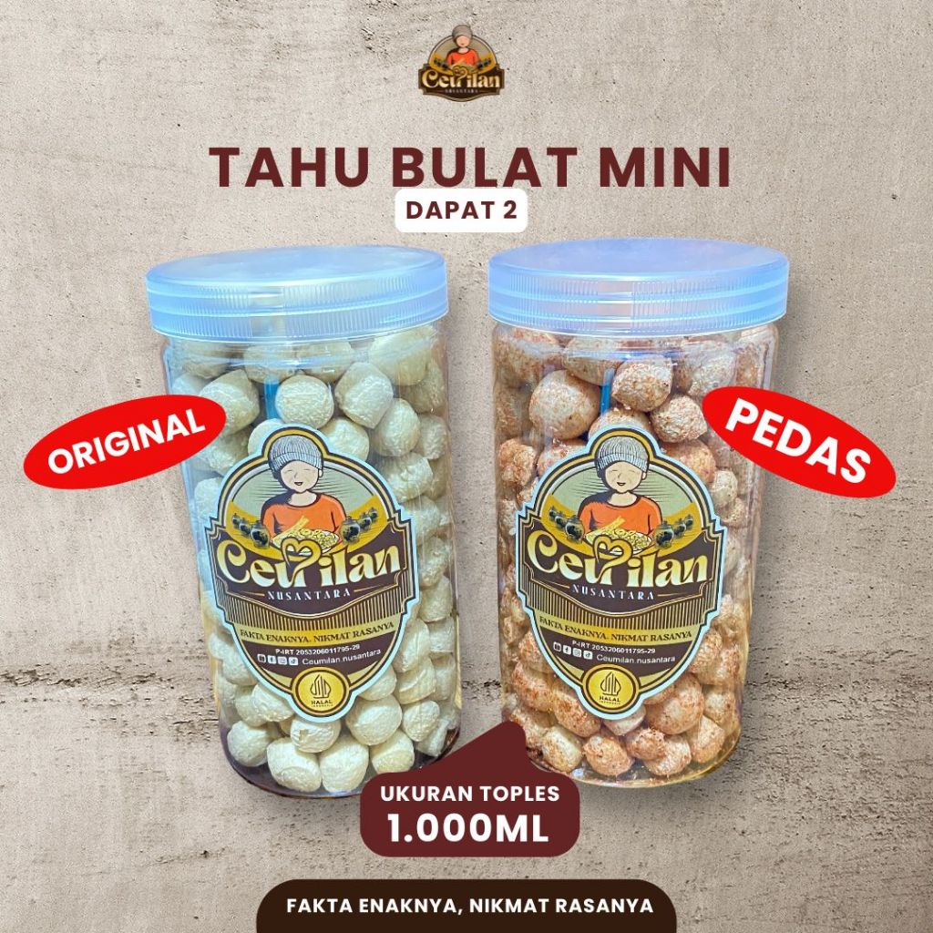 

[KEMASAN 1.000ml] Tahu Bulat Mini Ori & Pedas, Tahu Crispy