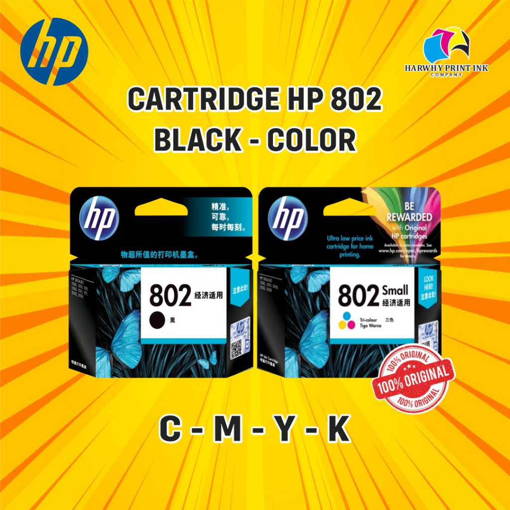 CARTRIDGE HP 802 BLACK - 802 COLOR ORIGINAL