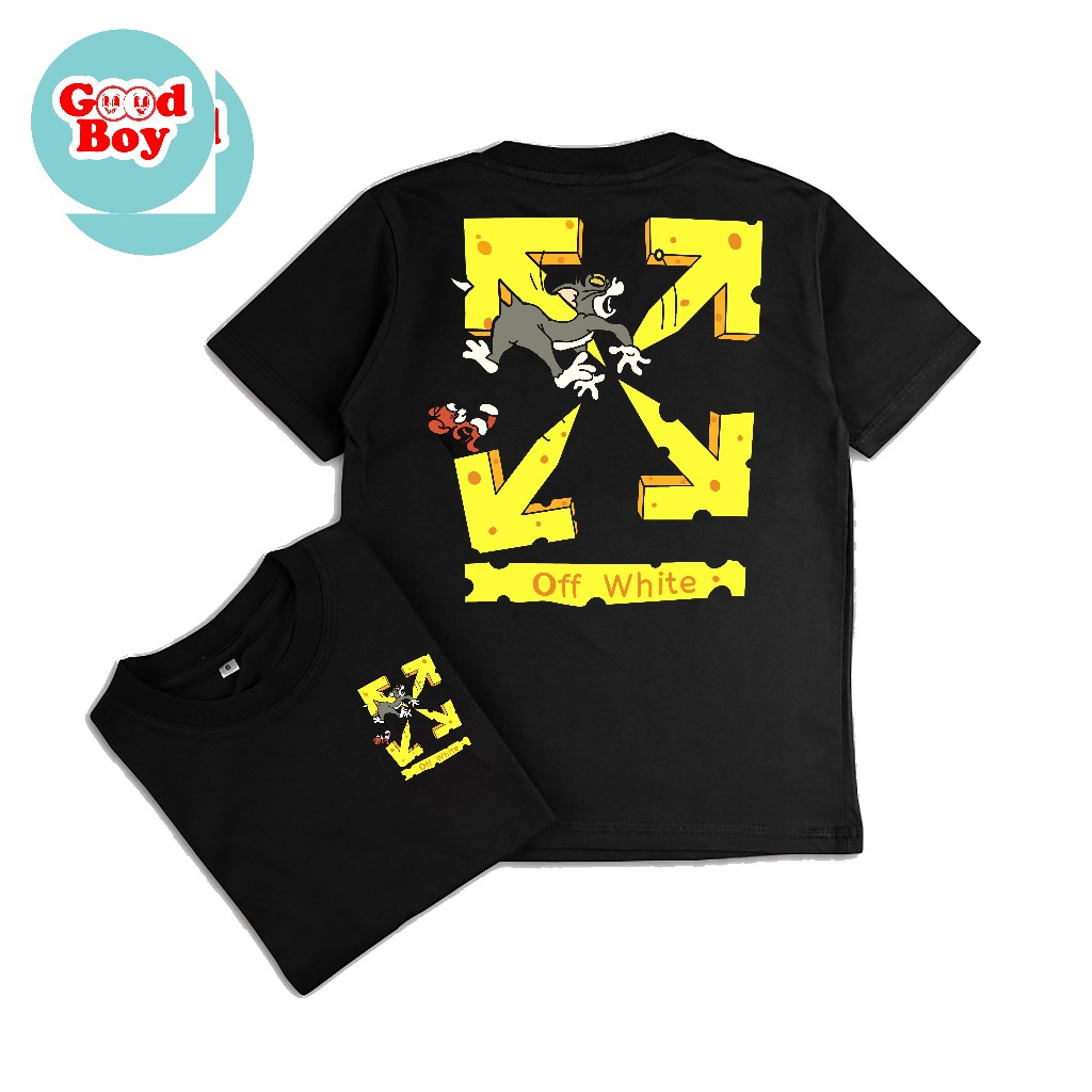 Kaos anak distro premium OFF WHITE usia 1-12 tahun cotton combed 24s