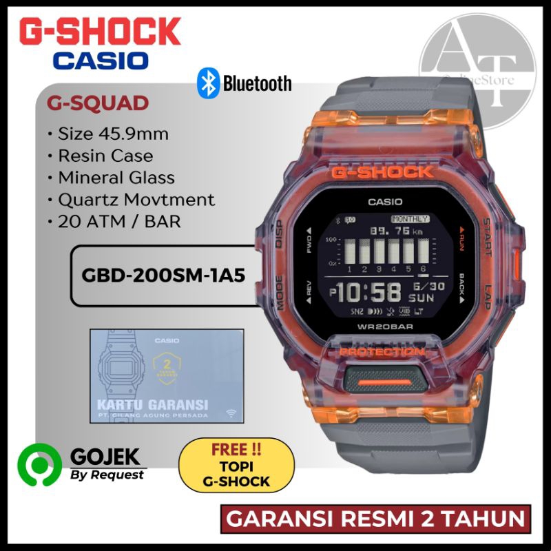 Jam Tangan Pria Casio G-SHOCK GBD-200SM-1A5 GBD200SM ORIGINAL Resmi