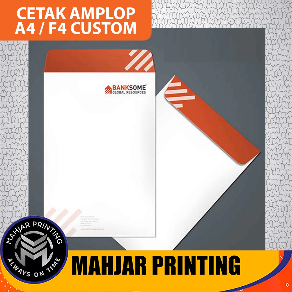 

Cetak Amplop Custom A6,A5,A4,F4 dan A3 Full Color (Mohon Baca Deskripsi sebelum Order)