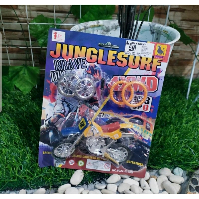 Mainan anak miniatur motor trail mini anak set - diecast motor trail anak