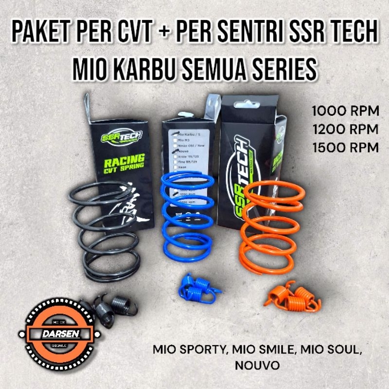 SSR -SEPAKET PER CVT DAN PER SENTRI MIO KARBU MIO SOUL MIO SPORTY NOUVO 1200 1500 RPM ORIGINAL SSR T