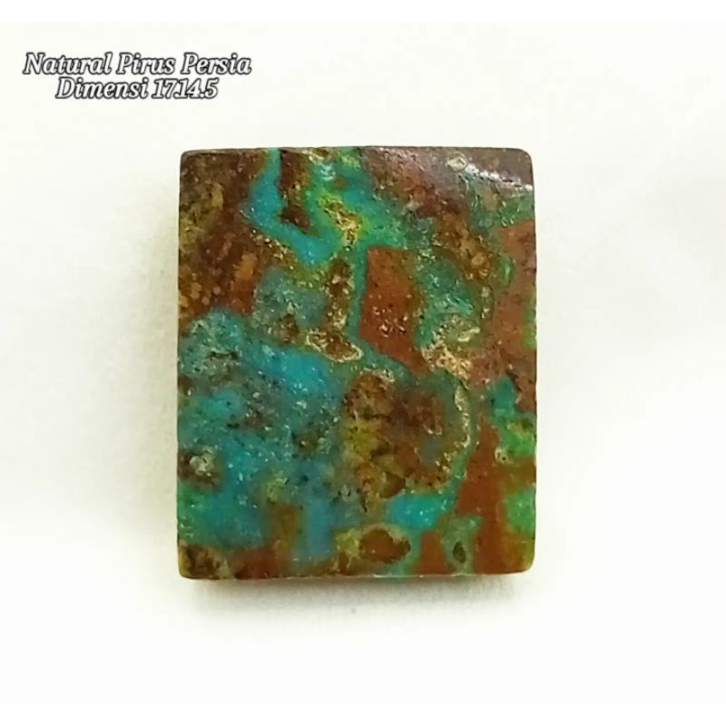 Natural Pirus Persia Gradasi Biru Urat Merah Kotak Lawas