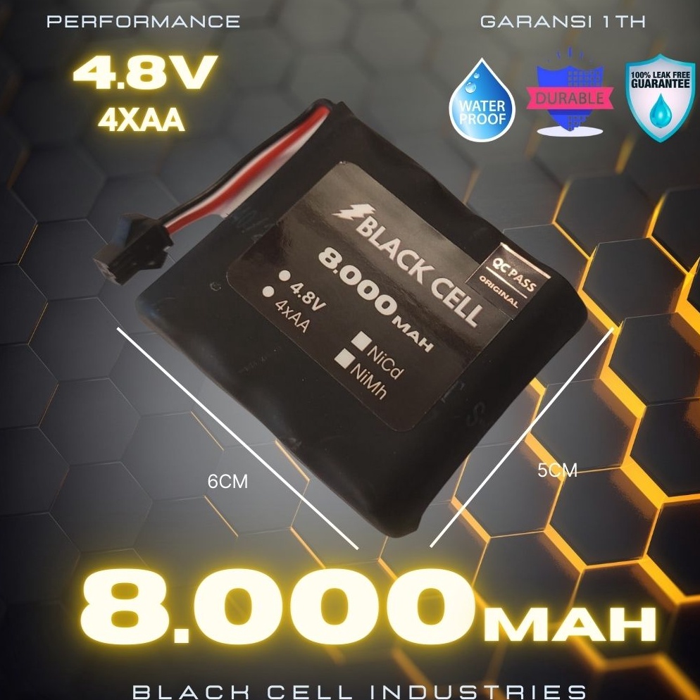 Upgrade BLACK CELL 48V 8Mah NiCD NiMh 4x4AA Garansi 1th Rock Crawler Blackcell Industries Original W