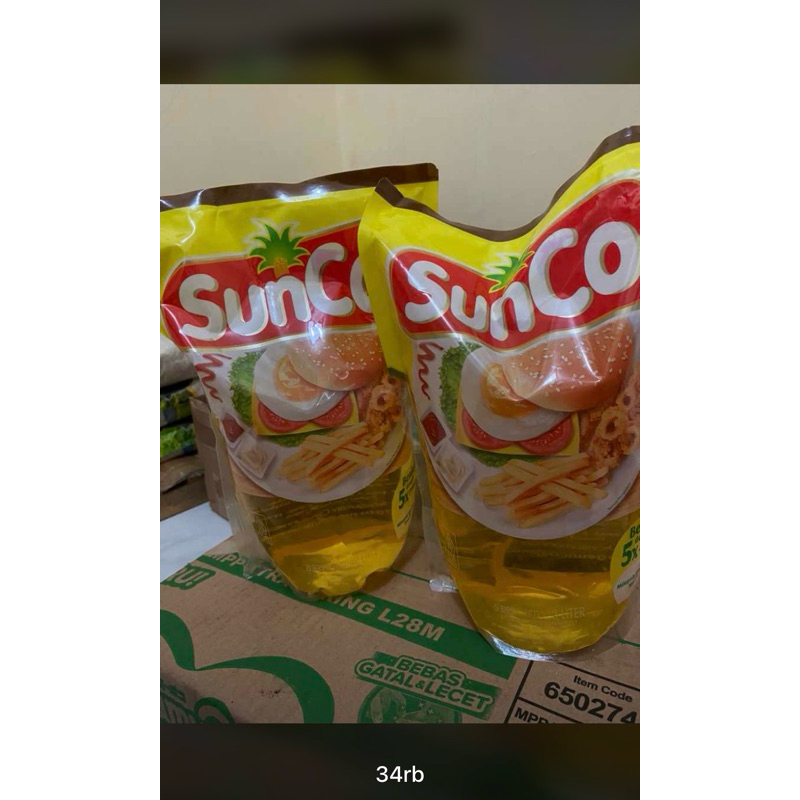 

Minyak goreng Sunco kemasan 2L 1L