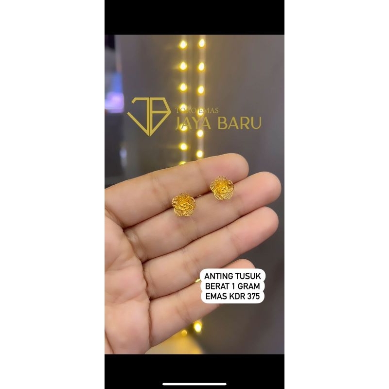 antingan patam bunga mawar kuning