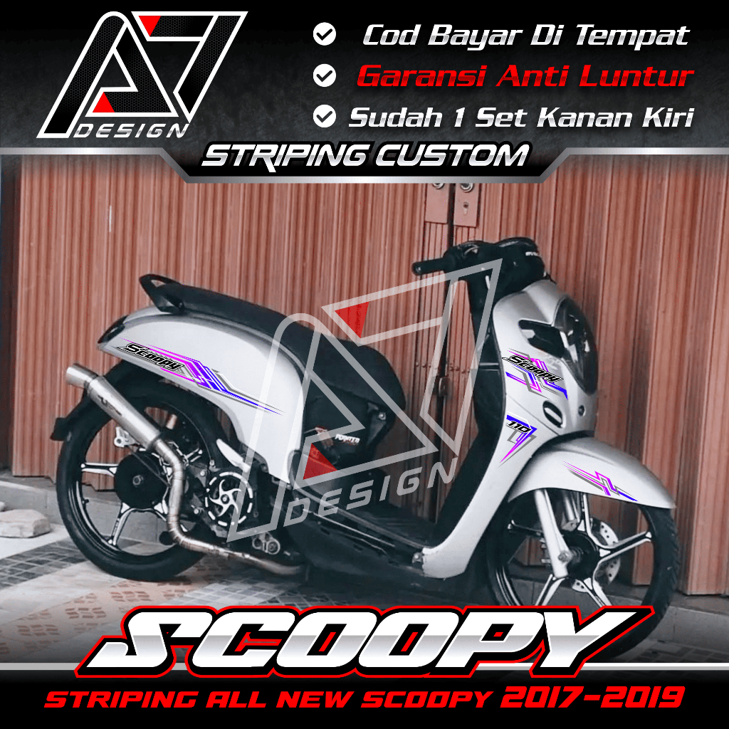 striping all new scoopy 2017 2018 2019 - striping honda scoopy motif garis simple cocok dengan warna